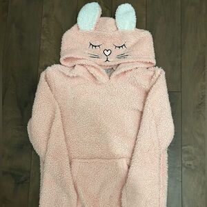 George pink fuzzy sweater